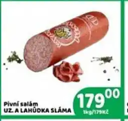 Brněnka Pivní salám UZ. A LAHŮDKA SLÁMA nabídka