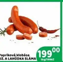 Brněnka Papriková klobása UZ. A LAHŮDKA SLÁMA nabídka