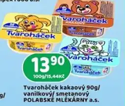 Brněnka Tvaroháček kakaový / vanilkový/ smetanový POLABSKÉ MLÉKÁRNY a.s. nabídka