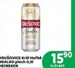 Brněnka KRUŠOVICE Král Hořké NEALKO plech 0,51 HEINEKEN nabídka
