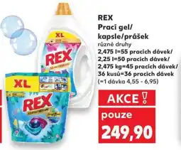 Kaufland REX Prací gel/kapsle/ prášek nabídka