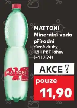 Kaufland MATTONI Minerální voda přírodní nabídka