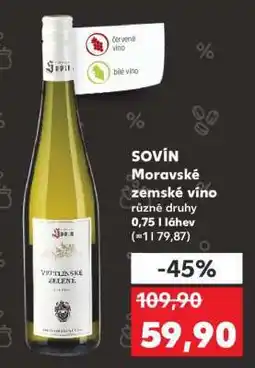 Kaufland SOVÍN Moravské zemské víno nabídka