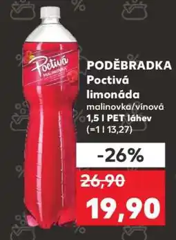 Kaufland PODĚBRADKA Poctivá limonáda malinovka/vínová nabídka