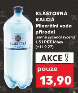 Kaufland KLÁŠTORNÁ KALCIA Minerální voda přírodní nabídka