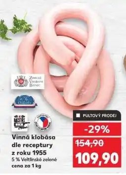 Kaufland Vinná klobása dle receptury z roku 1955 nabídka