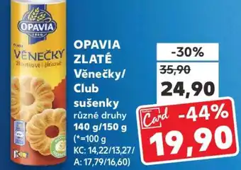 Kaufland OPAVIA ZLATÉ Věnečky / Club sušenky nabídka