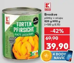 Kaufland Broskve plátky v sirupu nabídka