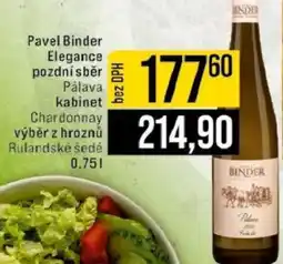 Jip Pavel Binder Elegance pozdní sběr Pálava kabinet Chardonnay výběr z hroznů Rulandské šedé nabídka
