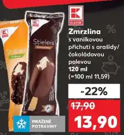 Kaufland Zmrzlina s vanilkovou příchutí s arašídovou/čokoládovou polevou nabídka