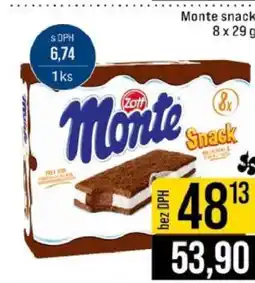 Jip Monte snack nabídka
