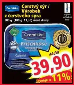 Norma Cremisée Čerstvý sýr / Výrobek z čerstvého sýra nabídka
