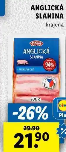 Lidl ANGLICKÁ SLANINA, 100 g nabídka