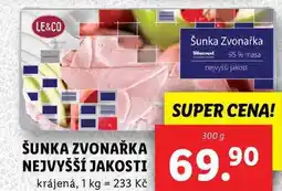 Lidl ŠUNKA ZVONAŘKA NEJVYŠŠÍ JAKOSTI, 300 g nabídka