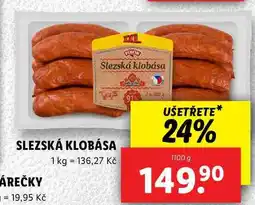 Lidl SLEZSKÁ KLOBÁSA, 1100 g nabídka