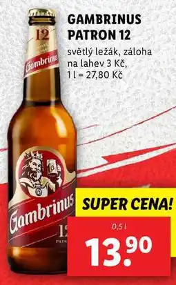 Lidl GAMBRINUS PATRON 12, 0,5 l nabídka