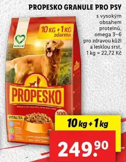 Lidl PROPESKO GRANULE PRO PSY, 10 KG+1KG nabídka