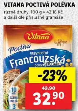 Lidl VITANA POCTIVÁ POLÉVKA, 78 g a další nabídka