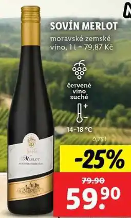 Lidl SOVÍN MERLOT, 0,75 l nabídka
