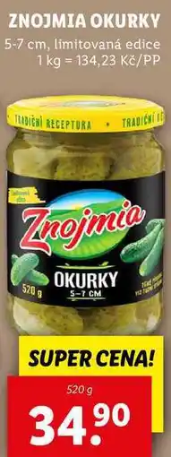 Lidl ZNOJMIA OKURKY, 520 g nabídka