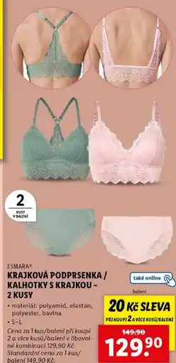 Lidl KRAJKOVÁ PODPRSENKA / KALHOTKY S KRAJKOU - 2 KUSY nabídka