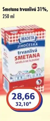 ČEPOS Madeta Smetana trvanlivá 31% nabídka