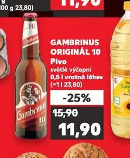 Kaufland Pivo gambrinus originál 10 nabídka