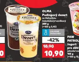 Kaufland Olma pudinkový dezert nabídka