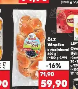 Kaufland Öluz vánočka s rozinkami nabídka