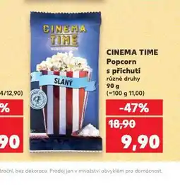 Kaufland Cinema time popcorn s příchutí nabídka