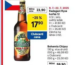 Tesco Pivo radegast ryze hořká 12 nabídka