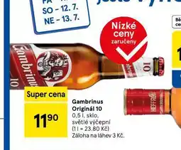 Tesco Pivo gambrinus originál 10 nabídka
