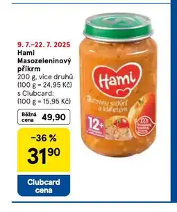Tesco Hami masozeleninový příkrm nabídka