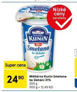 Tesco Kunín smetana ke šlehání 31% nabídka