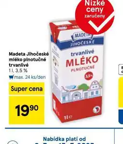 Tesco Trvanlivé mléko 3,5% nabídka