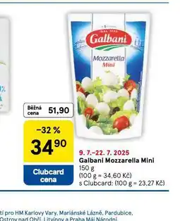 Tesco Galbani mozzarella mini nabídka