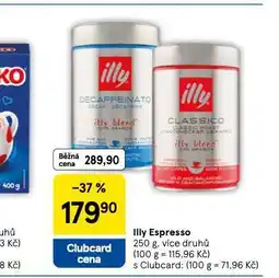 Tesco Illy epsresso nabídka