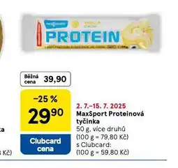 Tesco Maxsport proteinová tyčinka nabídka