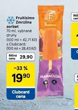 Tesco Fruitisimo zmrzlina sorbet nabídka