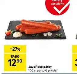 Tesco Javořické párky nabídka
