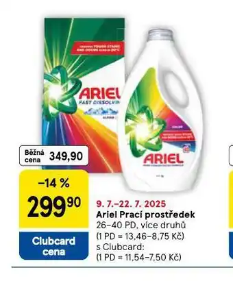 Tesco Ariel prací prostředek nabídka