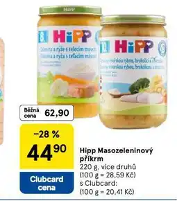 Tesco Hipp masozeleninový příkrm nabídka