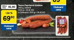 Tesco Papriková klobása nabídka