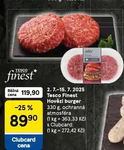 Tesco Hovězí burger nabídka
