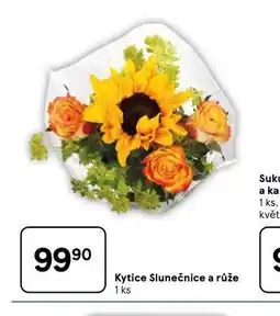 Tesco Kytice slunečnice a růže nabídka