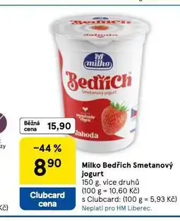 Tesco Milko bedřich smetanový jogurt nabídka