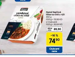 Tesco Hamé vepřová líčka na víně s rýží nabídka