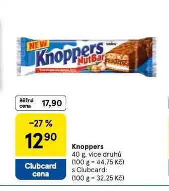 Tesco Knoppers nabídka