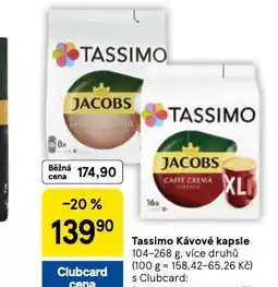 Tesco Tassimo kávové kapsle nabídka