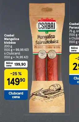 Tesco Csabai mangalica klobása nabídka